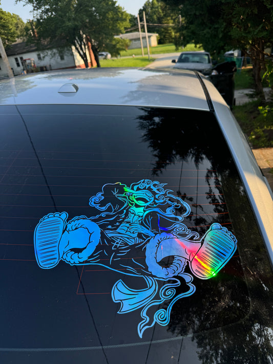 Luffy 1Piece Anime High Quality Vinyl Sticker Graphic Truck Car SUV Decal - Waterproof Vinyl - Cool Decal for back windows of  Cars Trucks and SUV - Weather Resistant - Car Wash Safe - Damage Free Removal - Mexican Decals - Mexican Pride Sticker -