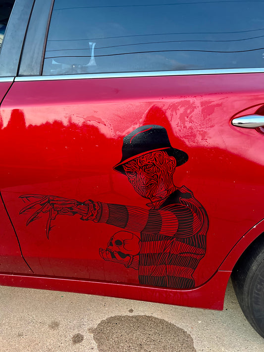 Freddy Krueger Large Car Graphic | Anime | Vinyl Car Truck Wall Decals | Stickers | Removable | SVG | Birthday Gifts | Fathers Day Gift