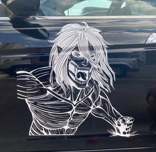 Eren Titan Large Car Graphic | Anime | Vinyl Car Truck Wall Decals | Stickers | Removable | SVG | Birthday Gifts | Fathers Day Gift