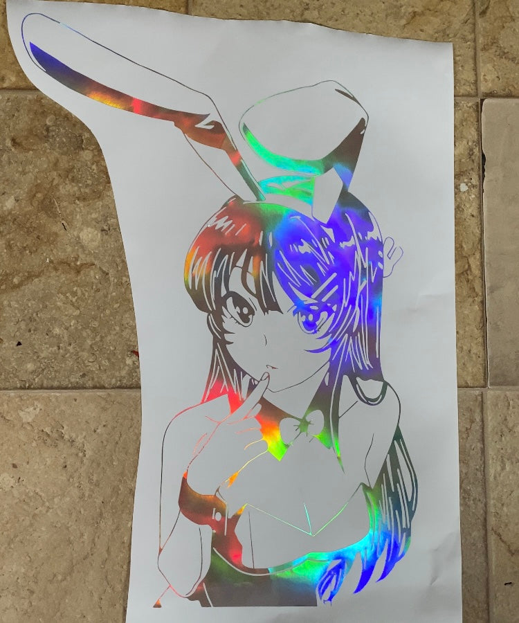 Bunny Girl Anime Car Graphic | Anime | Vinyl Car Truck Wall Decals | Stickers | Removable | SVG | Birthday Gifts | Fathers Day Gift