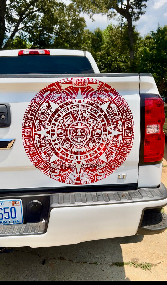 Aztec Calendar Large Car Graphic Decal | Vinyl Car Truck Wall Decals | Stickers | Removable | SVG |Mothers day |Birthday Gift | Fathers Day Gift