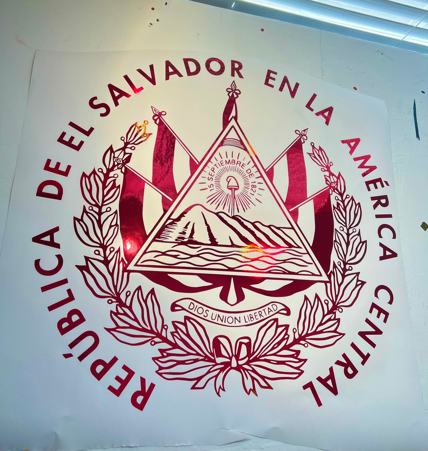 Escudo Del Salvador Large Car Graphic Decal | Vinyl Car Truck Wall Decals | Stickers | Removable | SVG |Mothers day |Birthday Gift | Fathers Day Gift