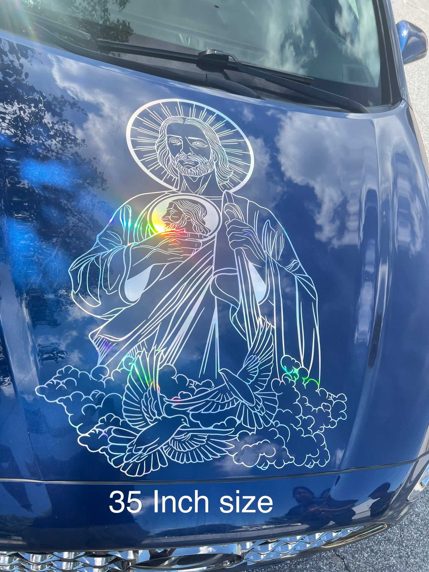 San Judas Tadeo Design 1 Car Graphic | Anime | Vinyl Car Truck Wall Decals | Stickers | Removable | SVG | Birthday Gifts | Fathers Day Gift