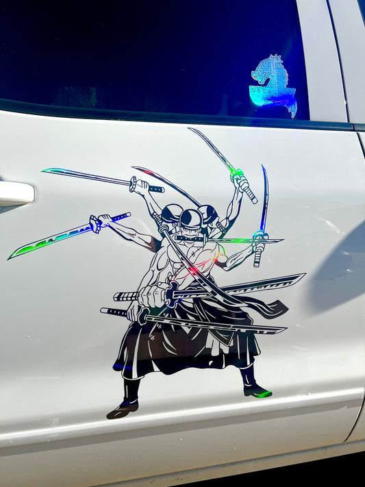 Zoro Large Anime Car Graphic | Anime | Vinyl Car Truck Wall Decals | Stickers | Removable | SVG | Birthday Gifts | Fathers Day Gift