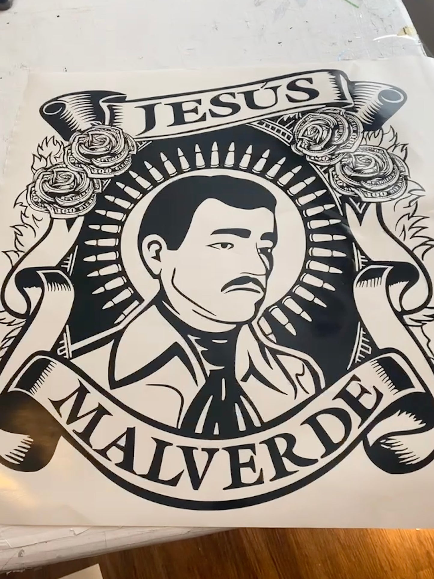 Jesus Malverde Large Car Graphic Decal | Vinyl Car Truck Wall Decals | Stickers | Removable | SVG |Mothers day |Birthday Gift | Fathers Day Gift