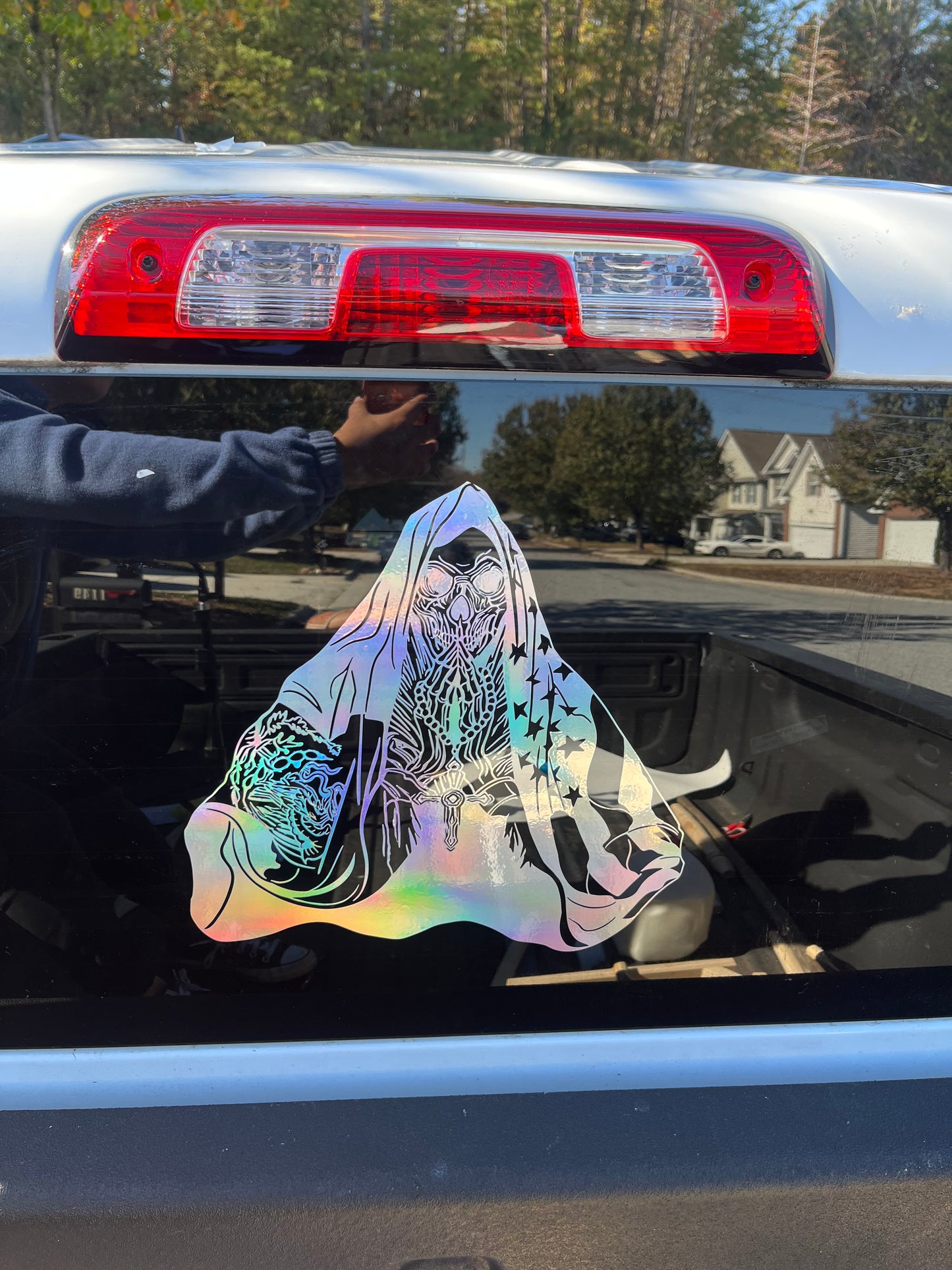 Mexican American Santa Muerte Large Car Graphic Decal | Vinyl Car Truck Wall Decals | Stickers | Removable | SVG |Mothers day |Birthday Gift | Fathers Day Gift