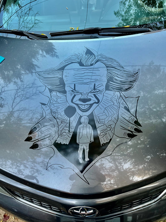 Pennywise Design 1 FOR LIGHT COLOR CARS Graphic | Anime | Vinyl Car Truck Wall Decals | Stickers | Removable | SVG | Birthday Gifts | Fathers Day Gift