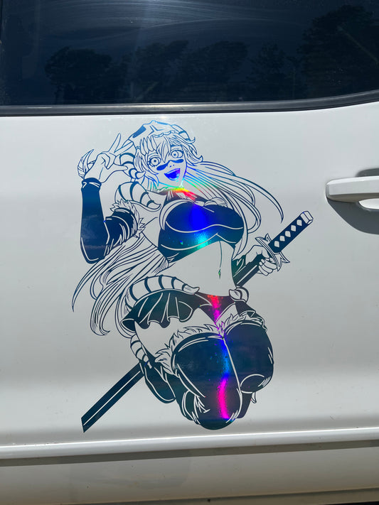 Girl Large Anime Car Graphic | Anime | Vinyl Car Truck Wall Decals | Stickers | Removable | SVG | Birthday Gifts | Fathers Day Gift