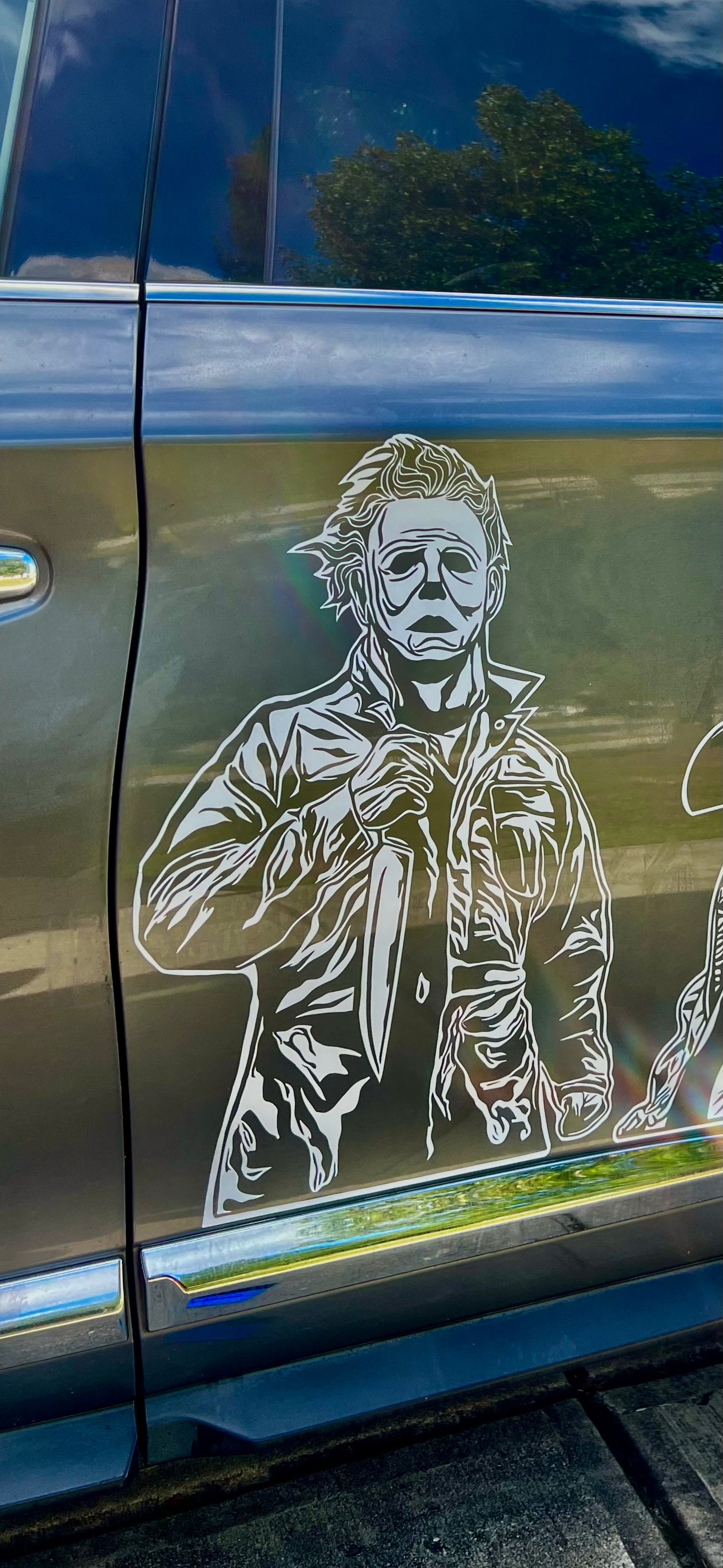 Michael Myers Design #2 for dark cara Large Car Graphic | Anime | Vinyl Car Truck Wall Decals | Stickers | Removable | SVG | Birthday Gifts | Fathers Day Gift