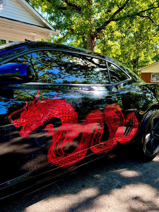 Dragon 2 Large Decal Vinyl For Cars Trucks Wall Decals | Stickers | Removable | SVG | Mothers day Gifts |Birthday Gifts | Fathers Day Gift