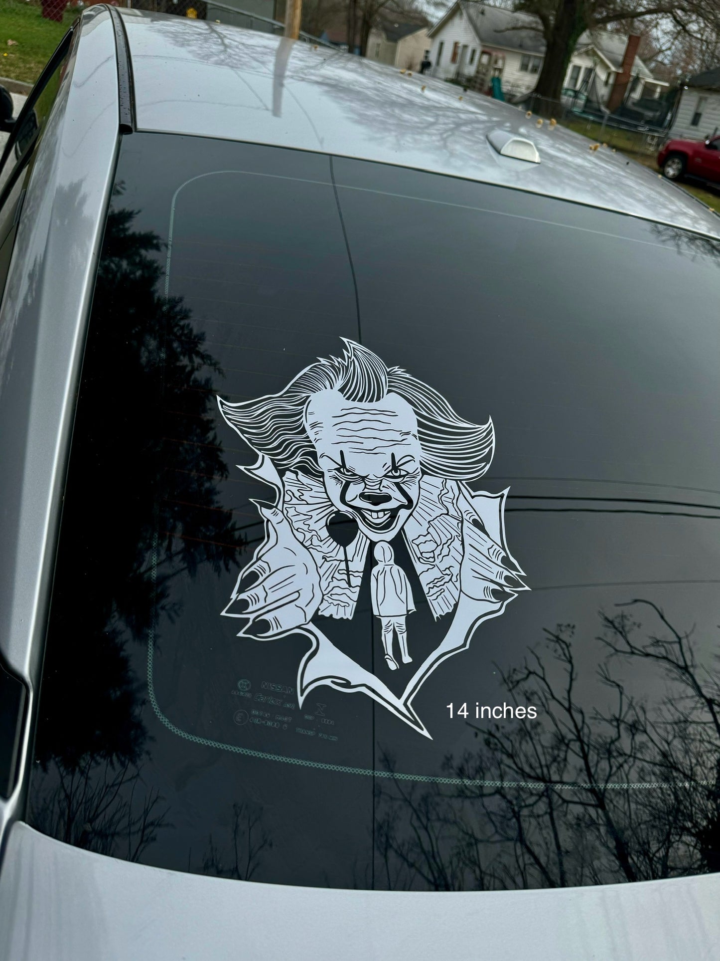 PennyWise design 2 for Dark color cars Large Car Graphic Decal | Vinyl Car Truck Wall Decals | Stickers | Removable | SVG |Mothers day |Birthday Gift | Fathers Day Gift