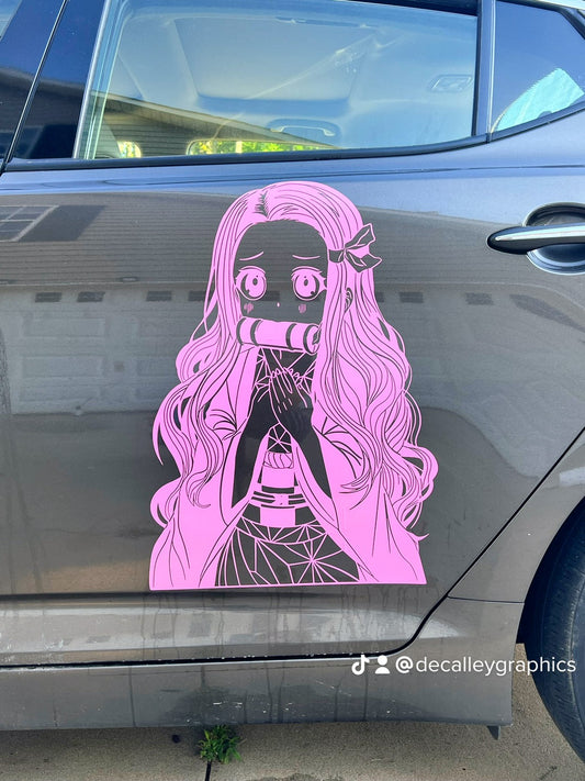 Girl Large Anime Car Graphic | Anime | Vinyl Car Truck Wall Decals | Stickers | Removable | SVG | Birthday Gifts | Fathers Day Gift