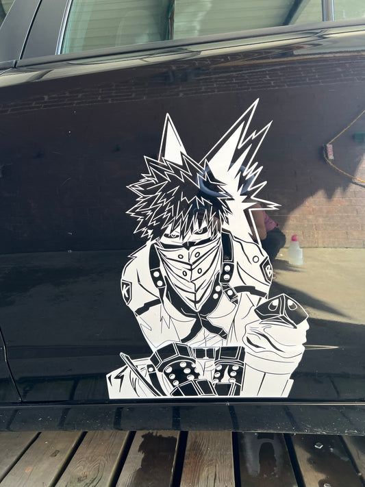 Bakugo Anime Car Graphic | Anime | Vinyl Car Truck Wall Decals | Stickers | Removable | SVG | Birthday Gifts | Fathers Day Gift