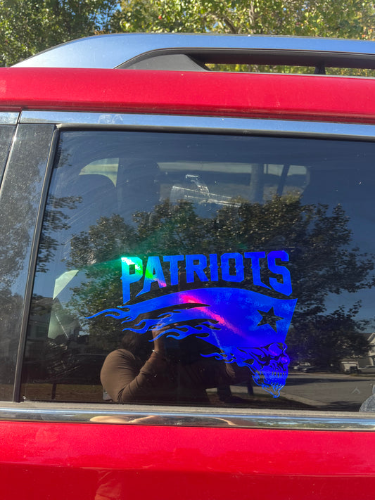 Patriots Car Graphic Decal | Vinyl Car Truck Wall Decals | Stickers | Removable | SVG |Mothers day |Birthday Gift | Fathers Day Gif