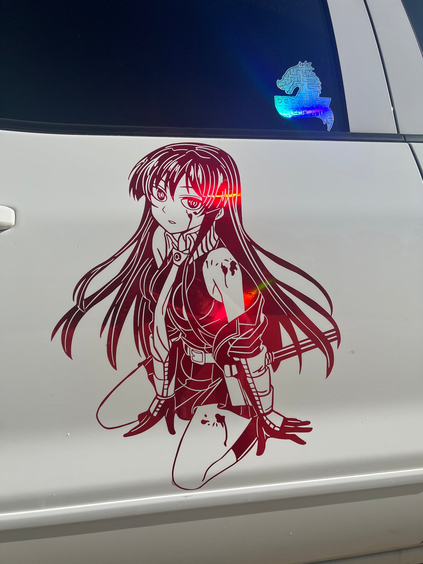 Girl Large Anime Car Graphic | Anime | Vinyl Car Truck Wall Decals | Stickers | Removable | SVG | Birthday Gifts | Fathers Day Gift