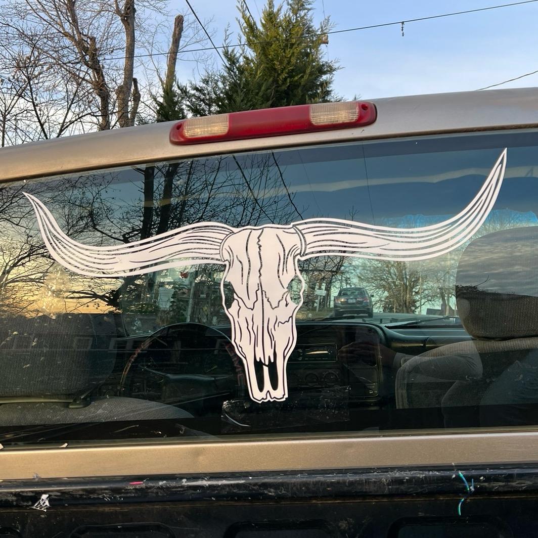 Longhorn Large Car Graphic Decal | Vinyl Car Truck Wall Decals | Stickers | Removable | SVG |Mothers day |Birthday Gift | Fathers Day Gift